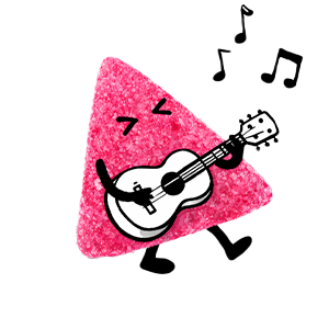 Magenta gummy illustrated