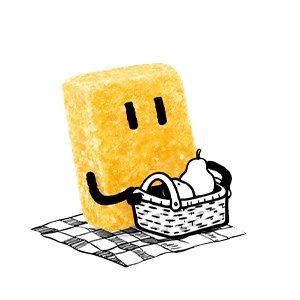 Yellow gummy illustrated